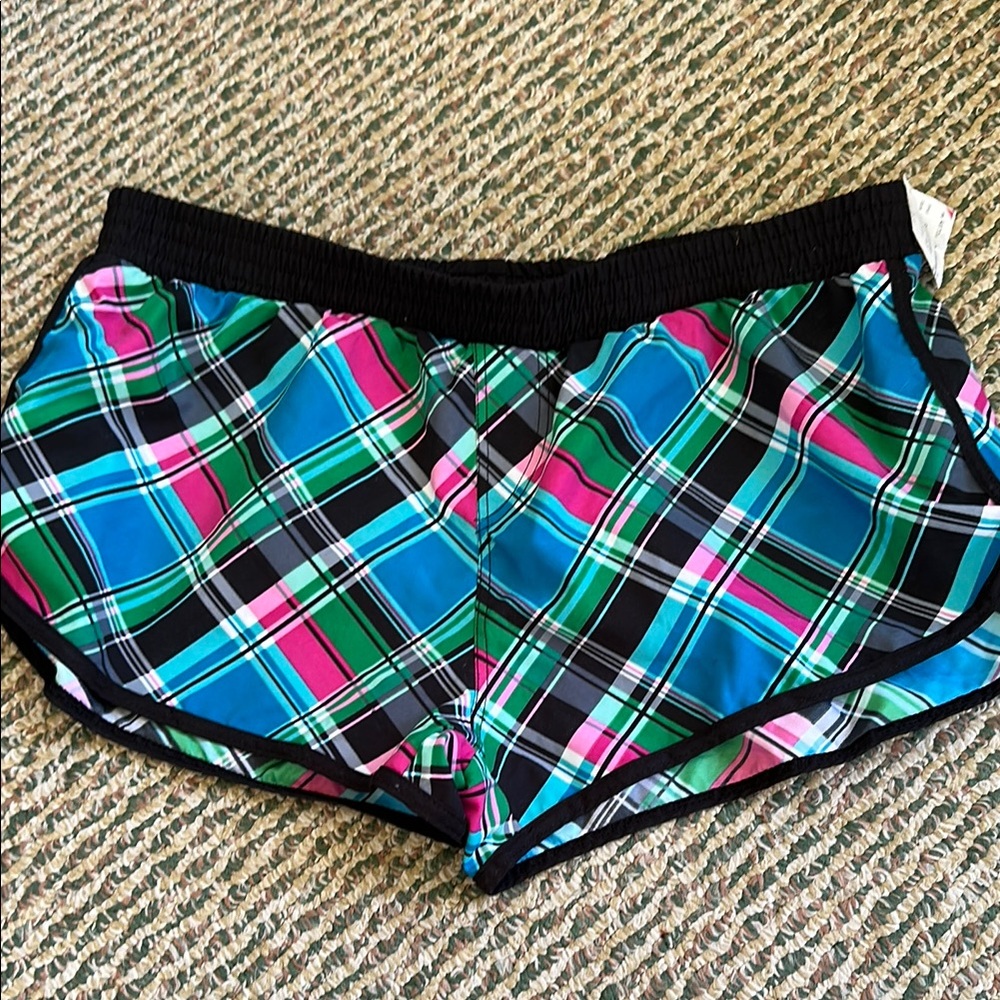 Hula Honey Plaid Multicolor Jr Coverup Beach Shorts